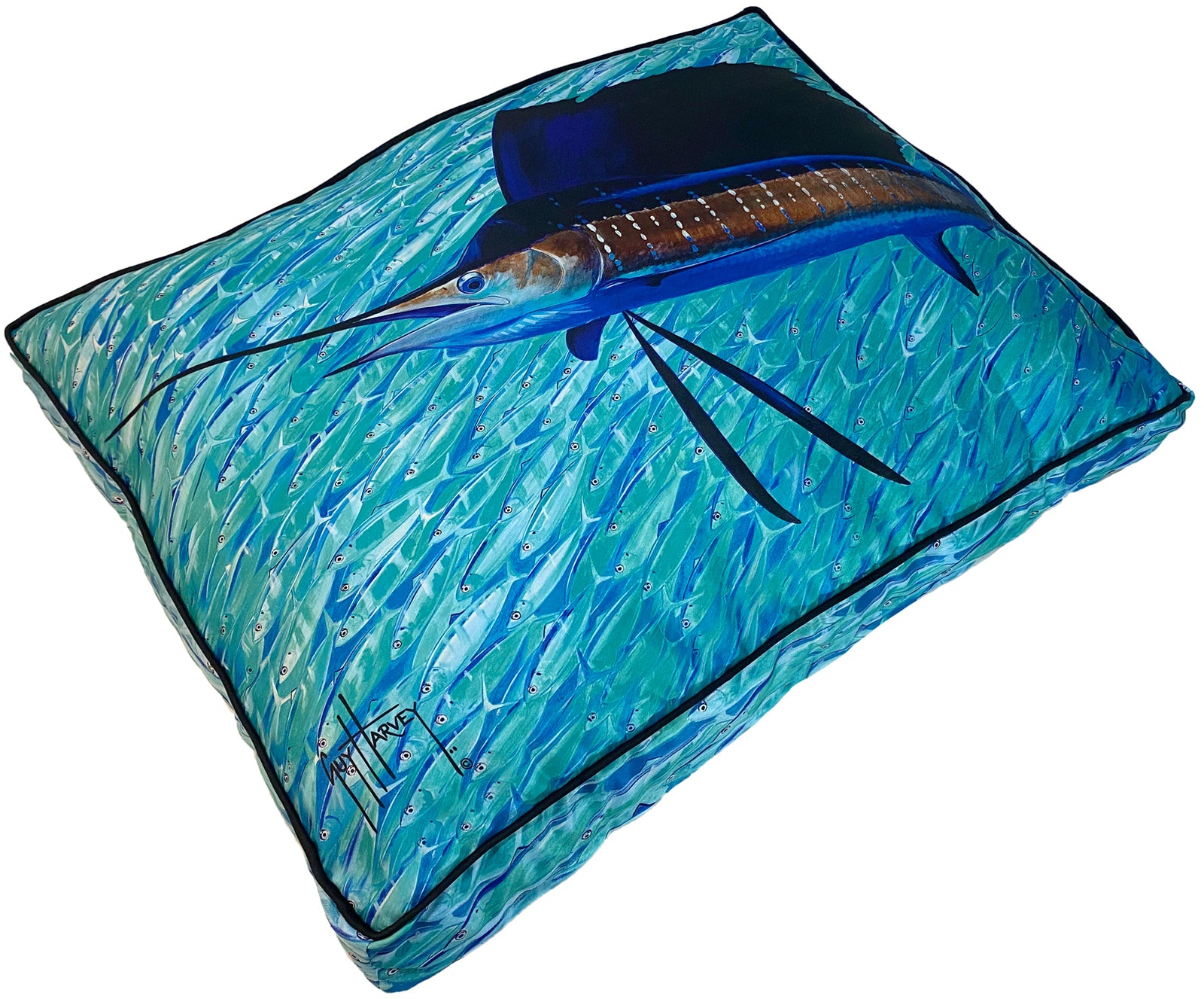 Guy Harvey sailfish bait wall dog bed